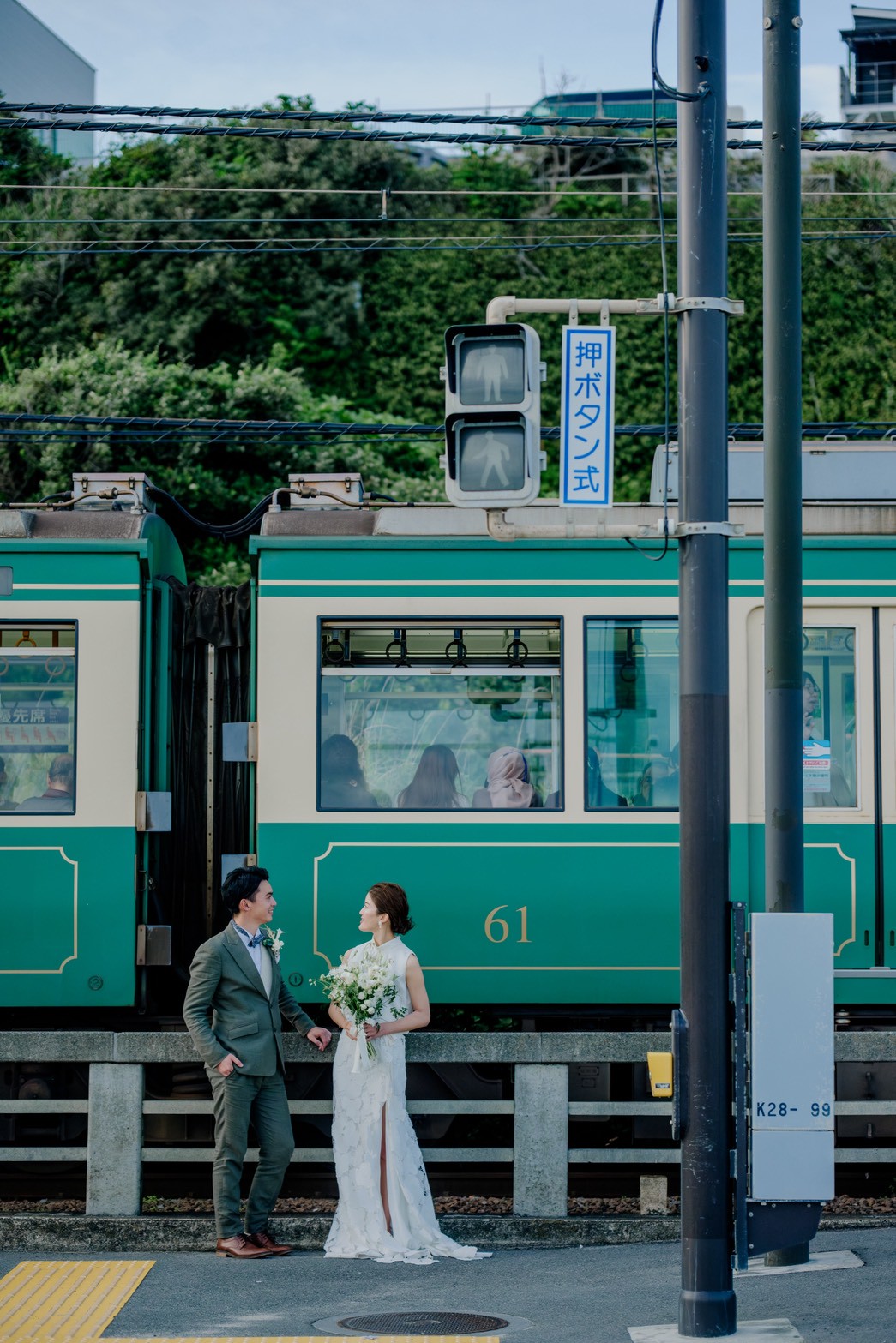 湘南フォトウエディング 踏切×海